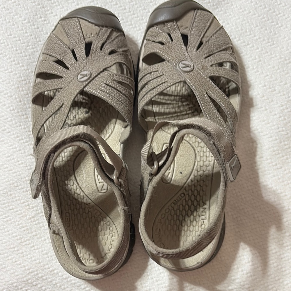 Keen Tan Sandals with Durable Rubber Sole and Ventilation